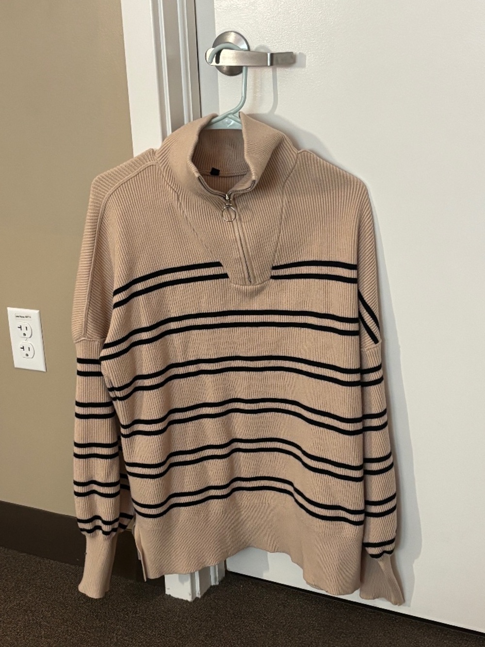 Striped tan sweater